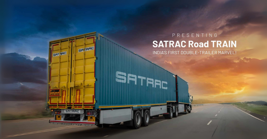 SATRAC Road Train in India on highway