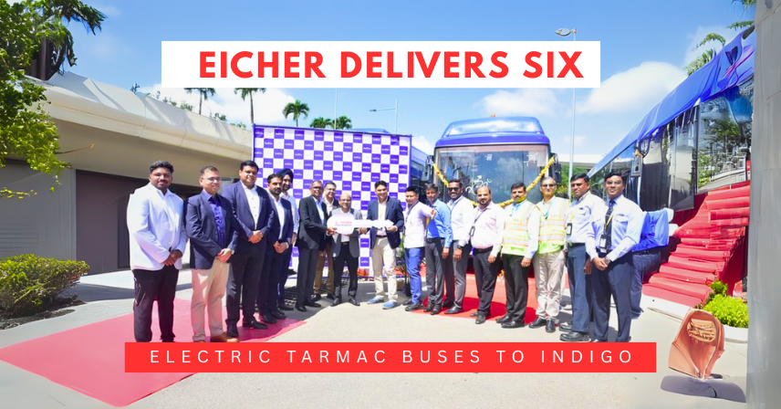 Line-up of six Eicher electric buses for IndiGo in Bengaluru