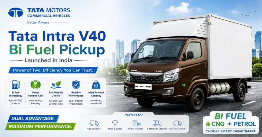 Tata Intra V40 Bi Fuel Pickup Launched in India